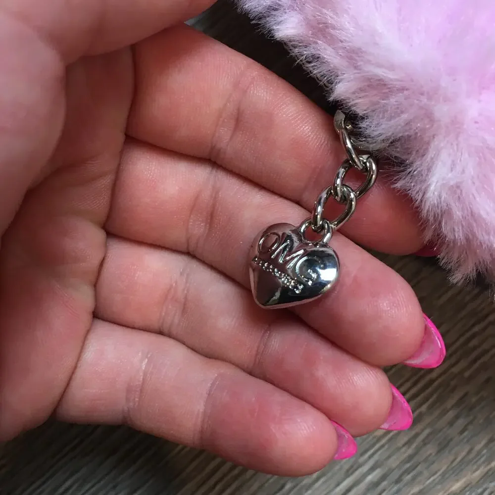OMG Accessories Purse Girl Furry Pink Purple Handbag Crossbody